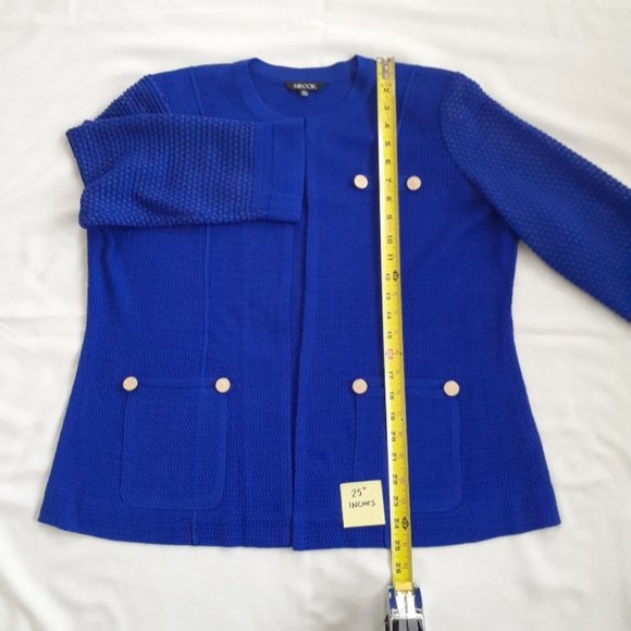 Misook Cobalt Blue Knit Jacket Petite Large - PL - Picture 14 of 15